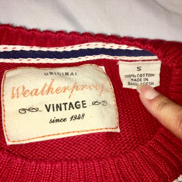 Red Christmas Crewneck Sweater Chunky Knit - Picture 4 of 4